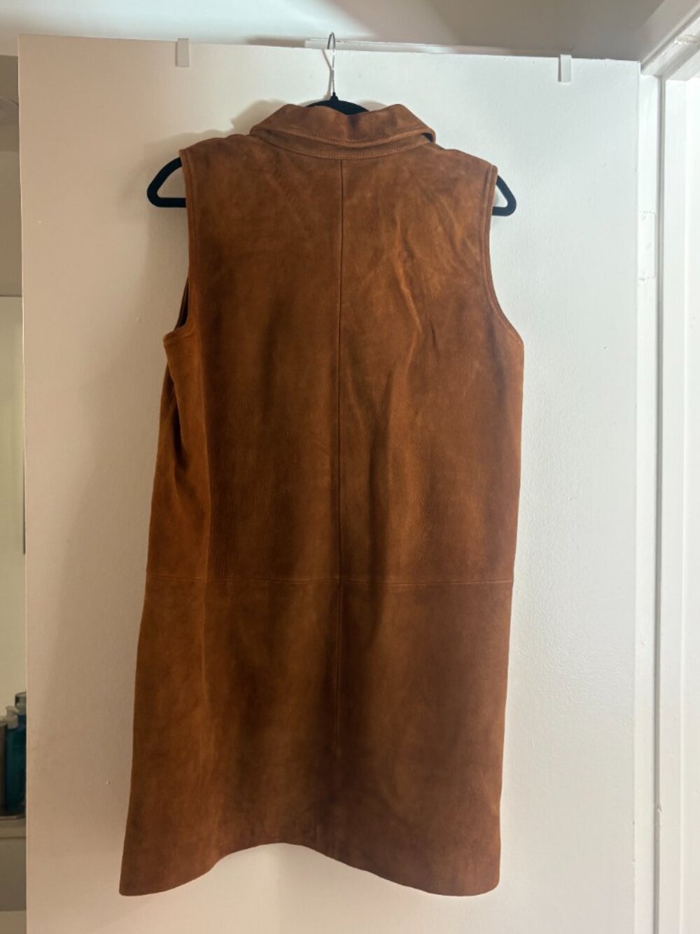 FRAME Suede City Shift dress in cognac, size 6, new with tags. 100% genuine lamb - Picture 8 of 8
